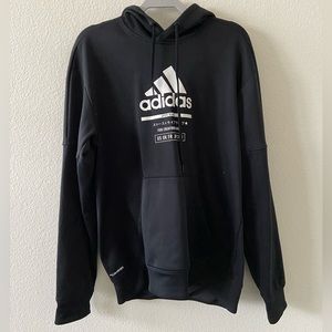 Black Adidas Hoodie Dri-Fit Material with Front Pocket Small